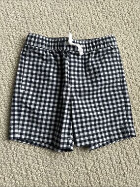 Janie and Jack Navy and White Gingham Shorts